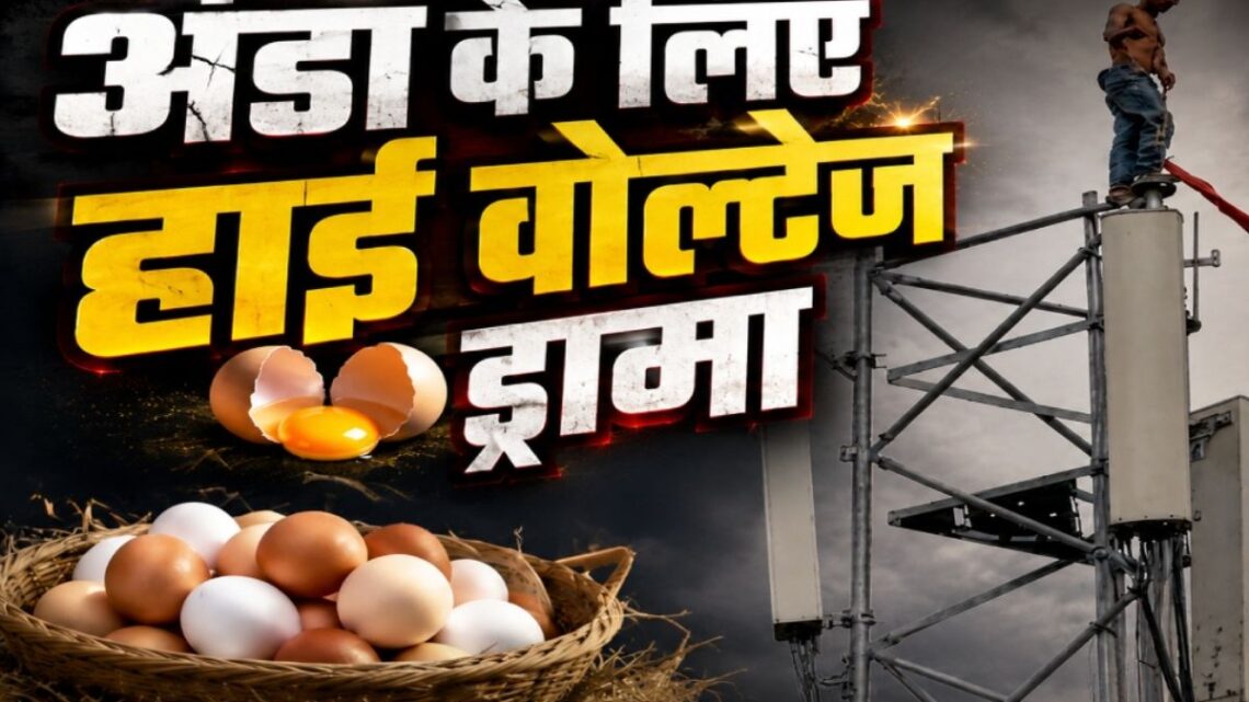 Ambikapur News: सरगुजा में हाई वोल्टेज ड्रामा, अंडे की जिद में टावर पर चढ़ा युवक